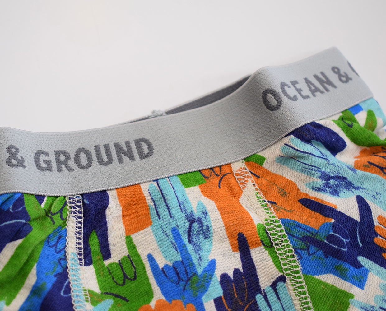 オーシャンアンドグラウンド ボクサーパンツ HANDHAND ネイビー