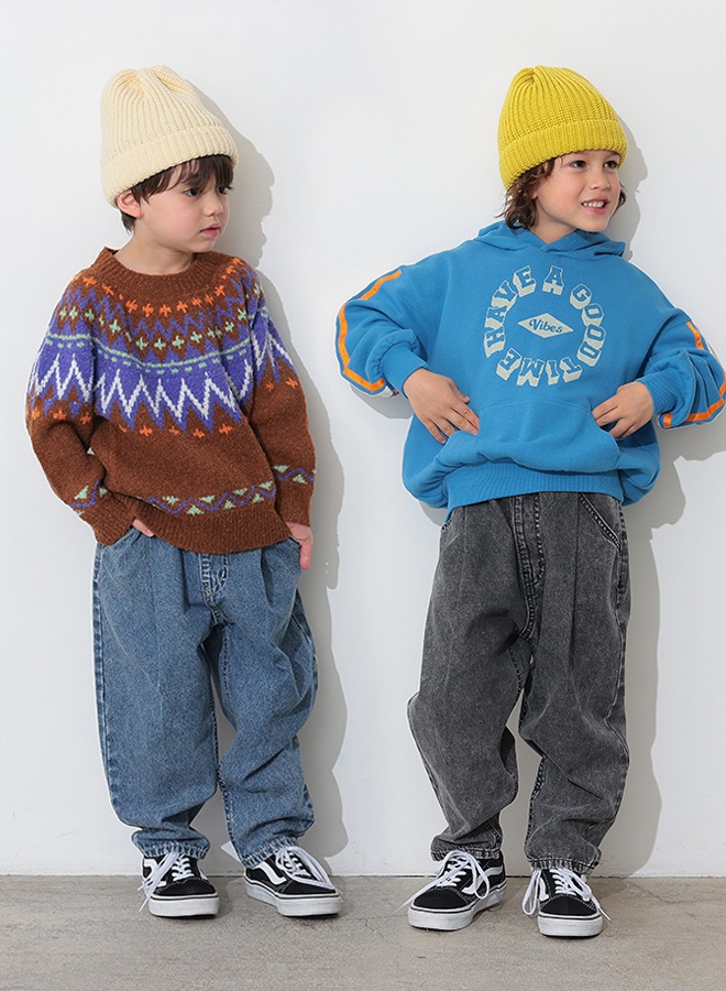 オーシャンアンドグラウンド デニムテーパードタックパンツ 4527002