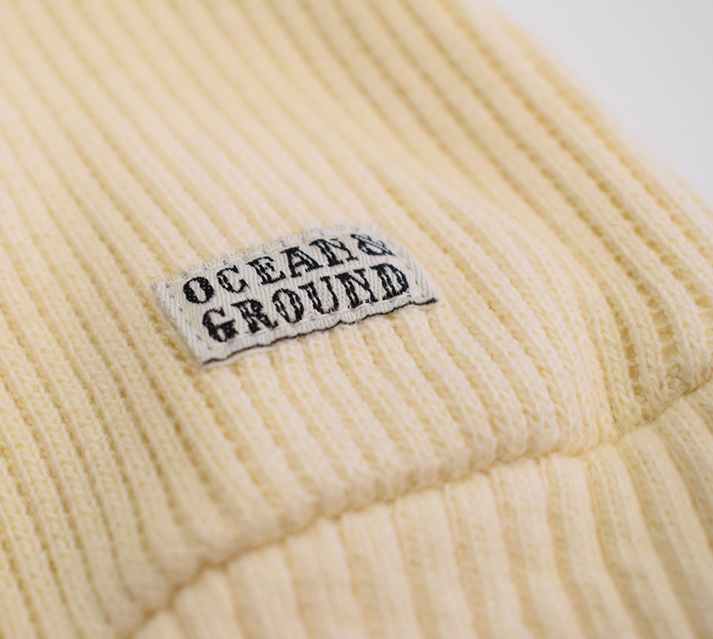 オーシャンアンドグラウンド リブワイドワンピース アイボリー