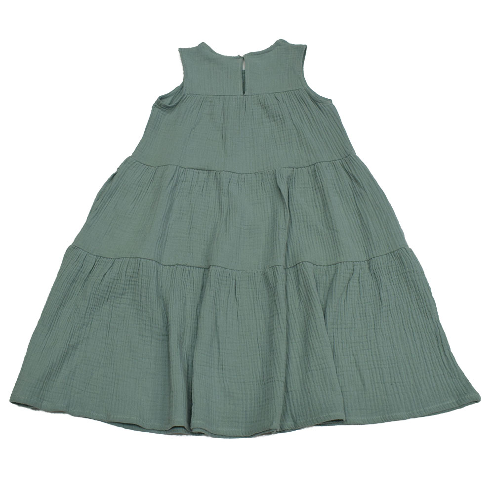 ニコフラート ティアードワンピース グリーン