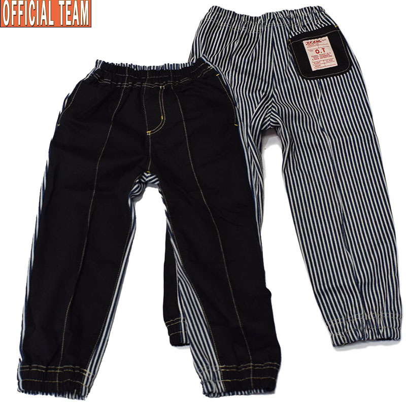 オフィシャルチーム OFFICIALTEAM ブラックデニムピンタックジョガーパンツ ブラック 1225233