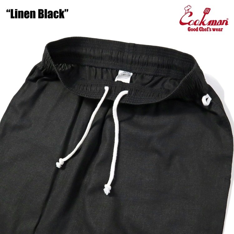 クックマン COOKMAN シェフパンツ 麻素材 Linen Black