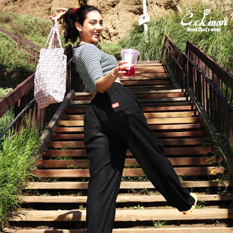 クックマン COOKMAN シェフパンツ 麻素材 Linen Black