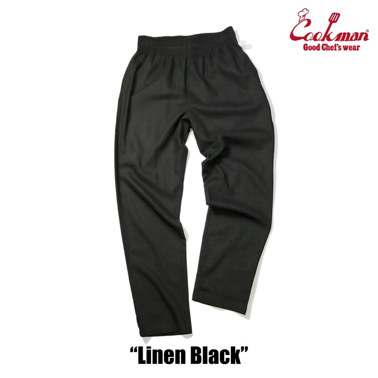 クックマン COOKMAN シェフパンツ 麻素材 Linen Black