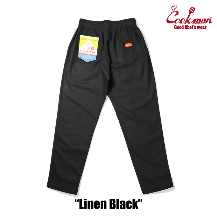 クックマン COOKMAN シェフパンツ 麻素材 Linen Black