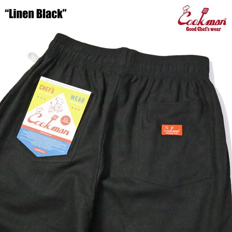 クックマン COOKMAN シェフパンツ 麻素材 Linen Black