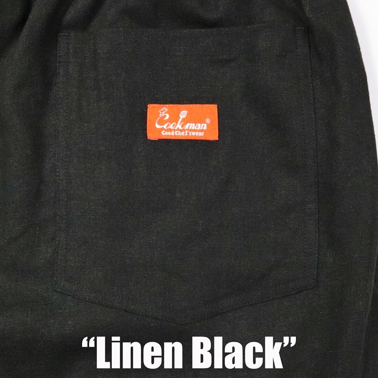 クックマン COOKMAN シェフパンツ 麻素材 Linen Black