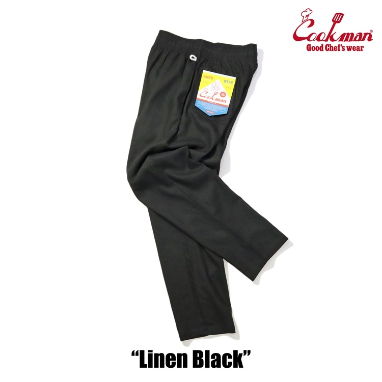 クックマン COOKMAN シェフパンツ 麻素材 Linen Black