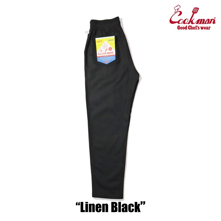 クックマン COOKMAN シェフパンツ 麻素材 Linen Black