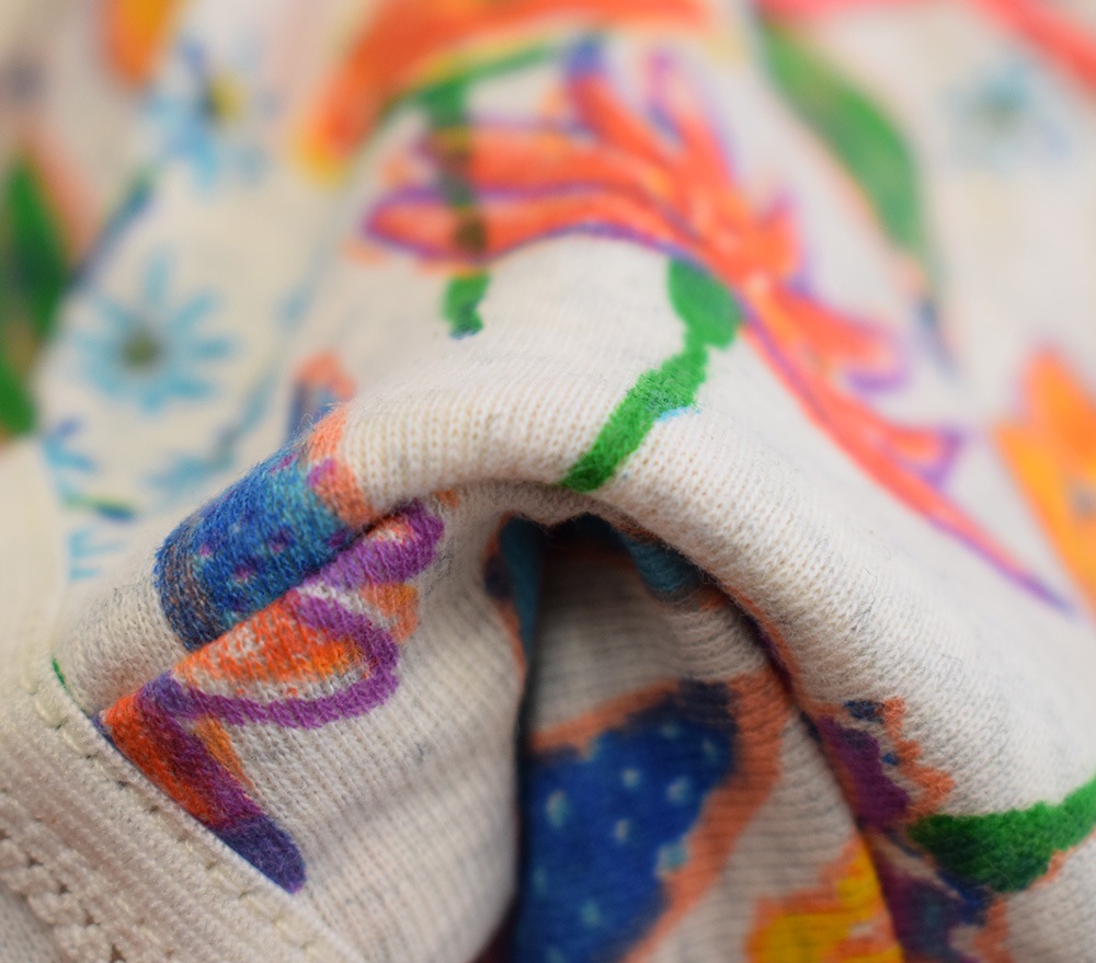 オーシャンアンドグラウンド ガールズショーツ PAINTING FLOWERS オレンジ