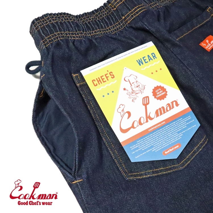 クックマン COOKMAN シェフパンツ デニム ネイビー