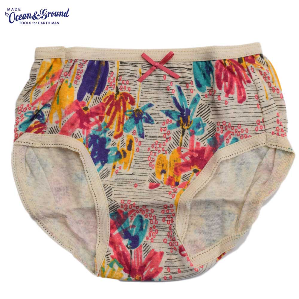 オーシャンアンドグラウンド ガールズショーツ BORDER BOUQET ピンク