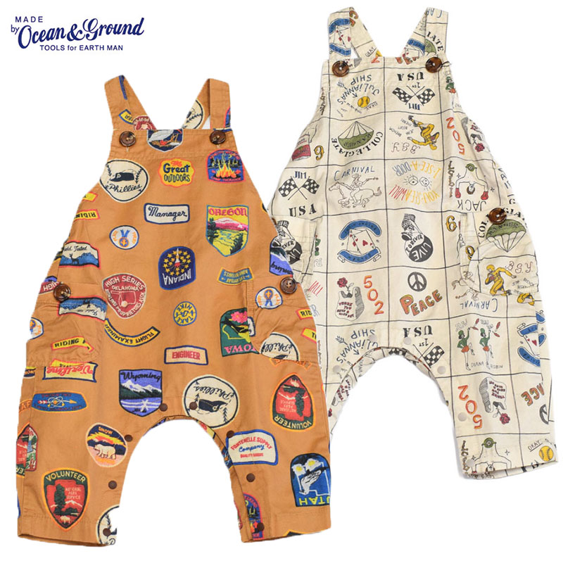 オーシャンアンドグラウンド プリントベビーサロペット 4427702