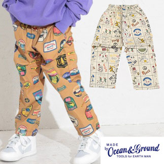 オーシャンアンドグラウンド プリントイージーパンツ 4427009
