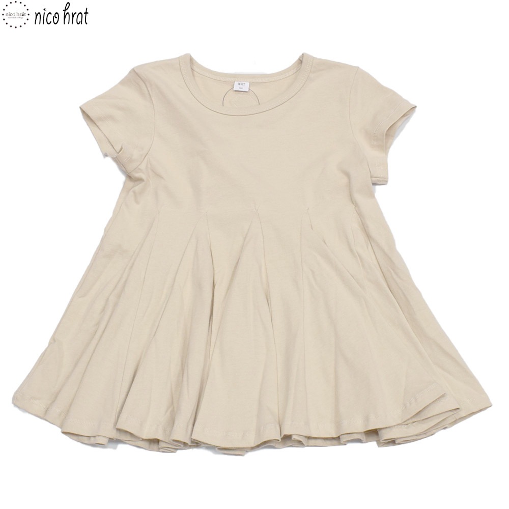 ニコフラート 切り替えフレアーTシャツ サンド