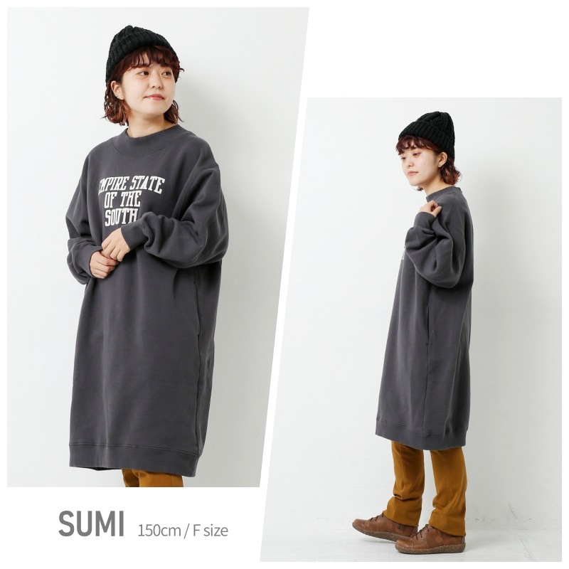 ライム ＬＩＭＥ レディース 裏起毛 ビッグシルエットロングワンピース