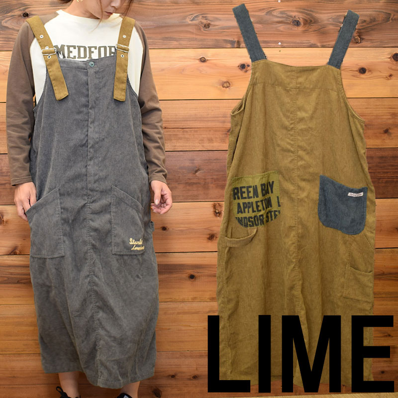 ライム ＬＩＭＥ レディース コーデュロイジャンパースカート