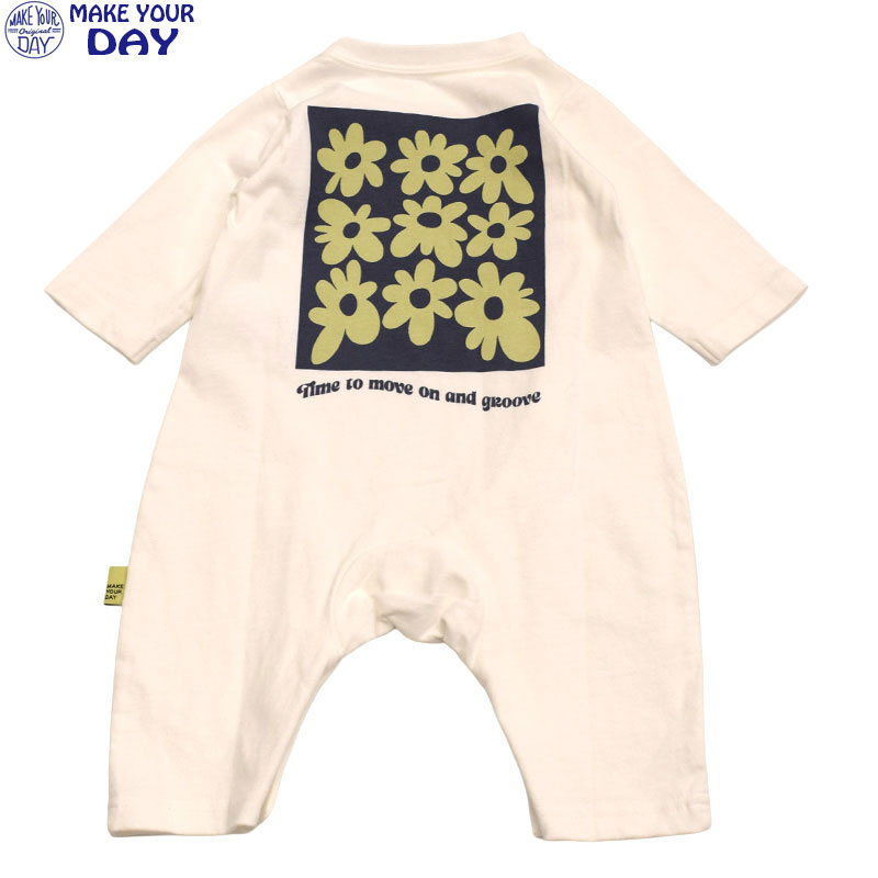 メイクユアデイ MAKE YOUR DAY レトロフラワープリントカバーオール ロンパース 610406