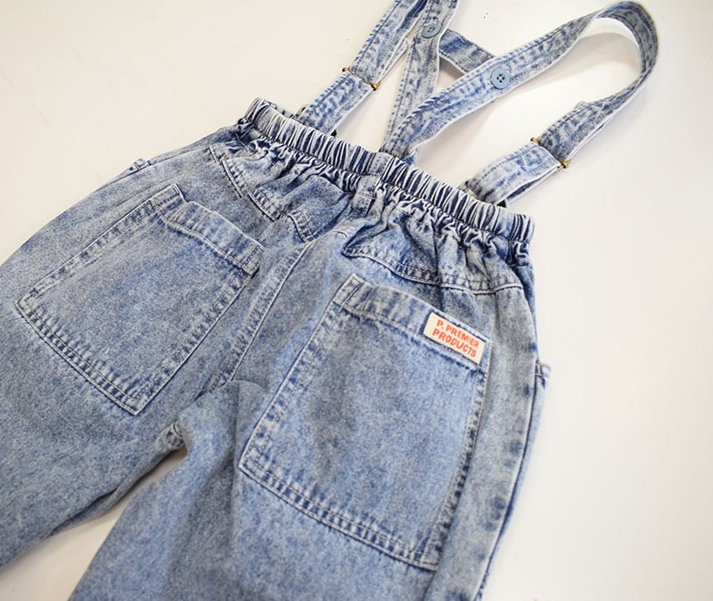 ピードットプルミエ p.premier サスペンダーデニムワイドパンツ 221026