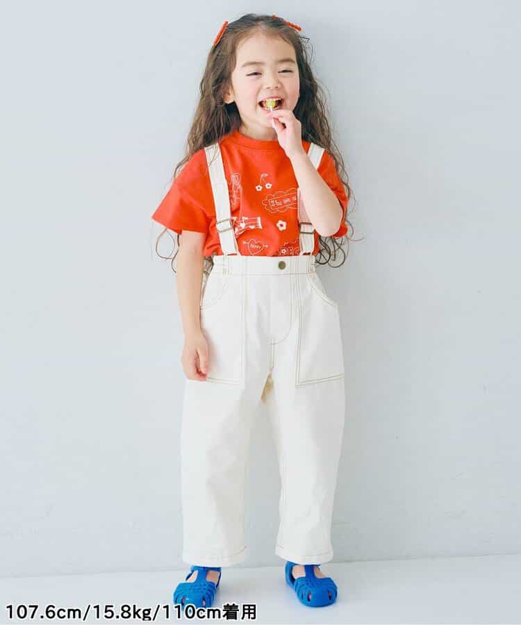 ピードットプルミエ p.premier サスペンダーデニムワイドパンツ 221026