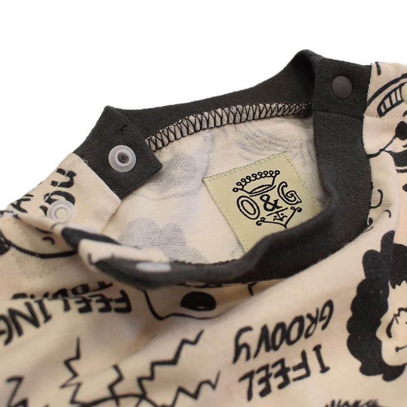 オーシャンアンドグラウンド 総柄ロンパース 4640505