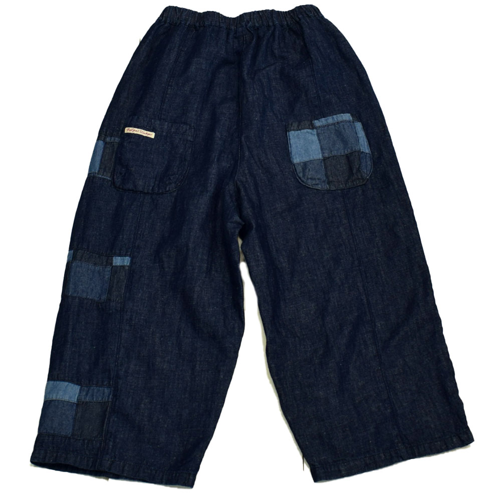 ライム ＬＩＭＥ レディース パッチワーク切替サルエルパンツ 綿麻ネップデニム