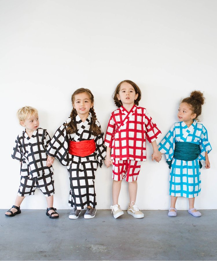 ピードットプルミエ p.premier BIG格子柄ゆったりシルエット甚平 275024