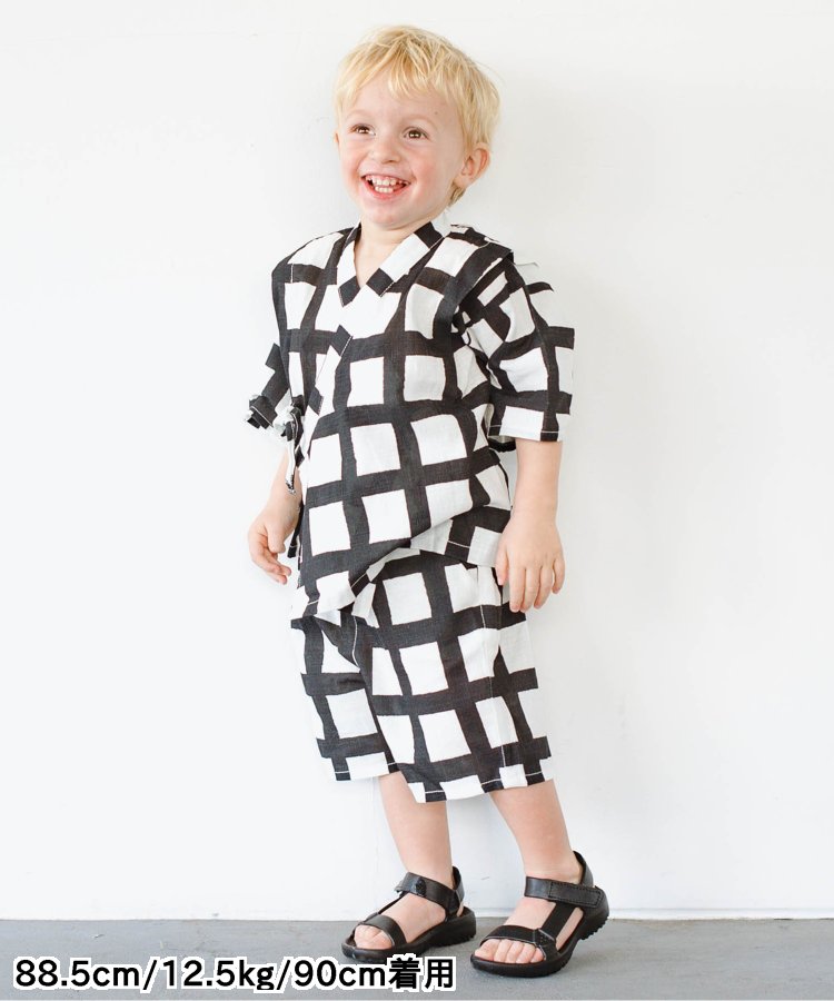 ピードットプルミエ p.premier BIG格子柄ゆったりシルエット甚平 275024