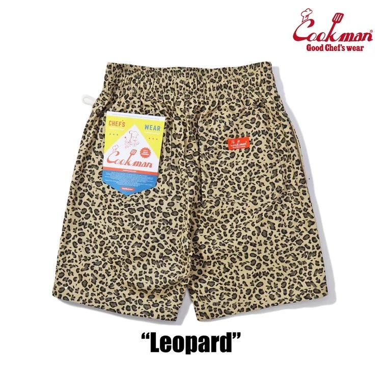 クックマン COOKMAN シェフパンツ ショート レオパード 231-31999