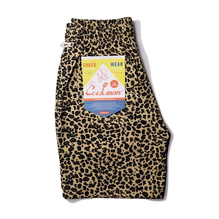 クックマン COOKMAN シェフパンツ ショート レオパード 231-31999