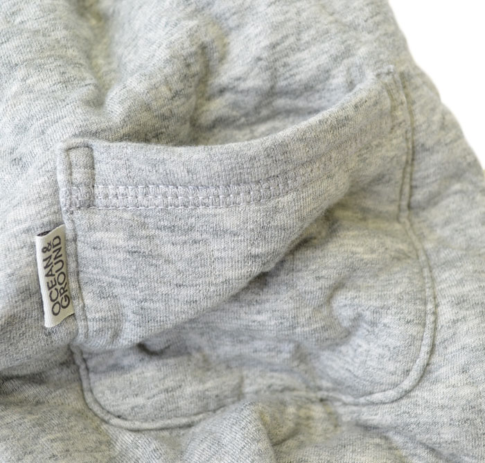 オーシャンアンドグラウンド アンクルリブキルティングパンツ グレー