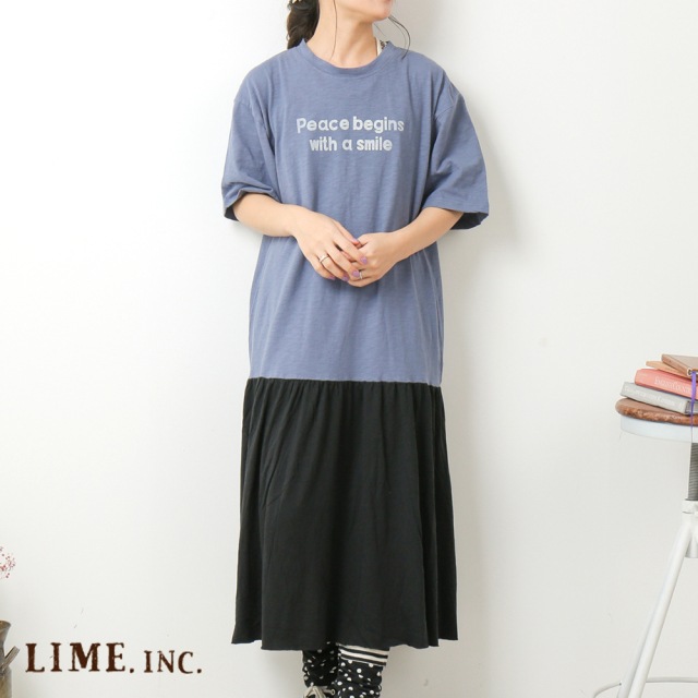 ライム ＬＩＭＥ レディース フレアワンピース５分袖