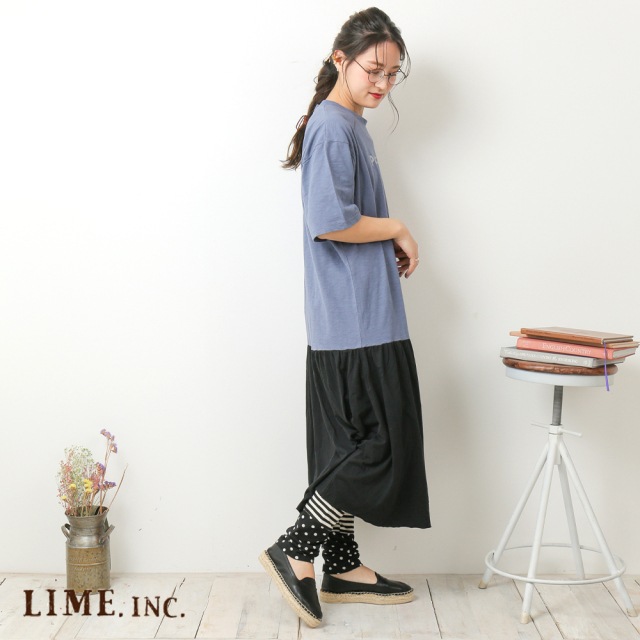 ライム ＬＩＭＥ レディース フレアワンピース５分袖