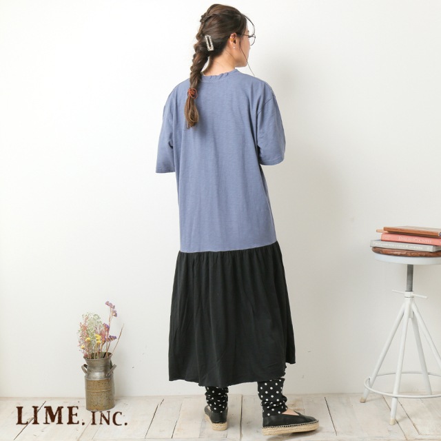 ライム ＬＩＭＥ レディース フレアワンピース５分袖
