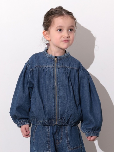 オーシャンアンドグラウンド ノーカラーフリルデニムジャケット 4646305