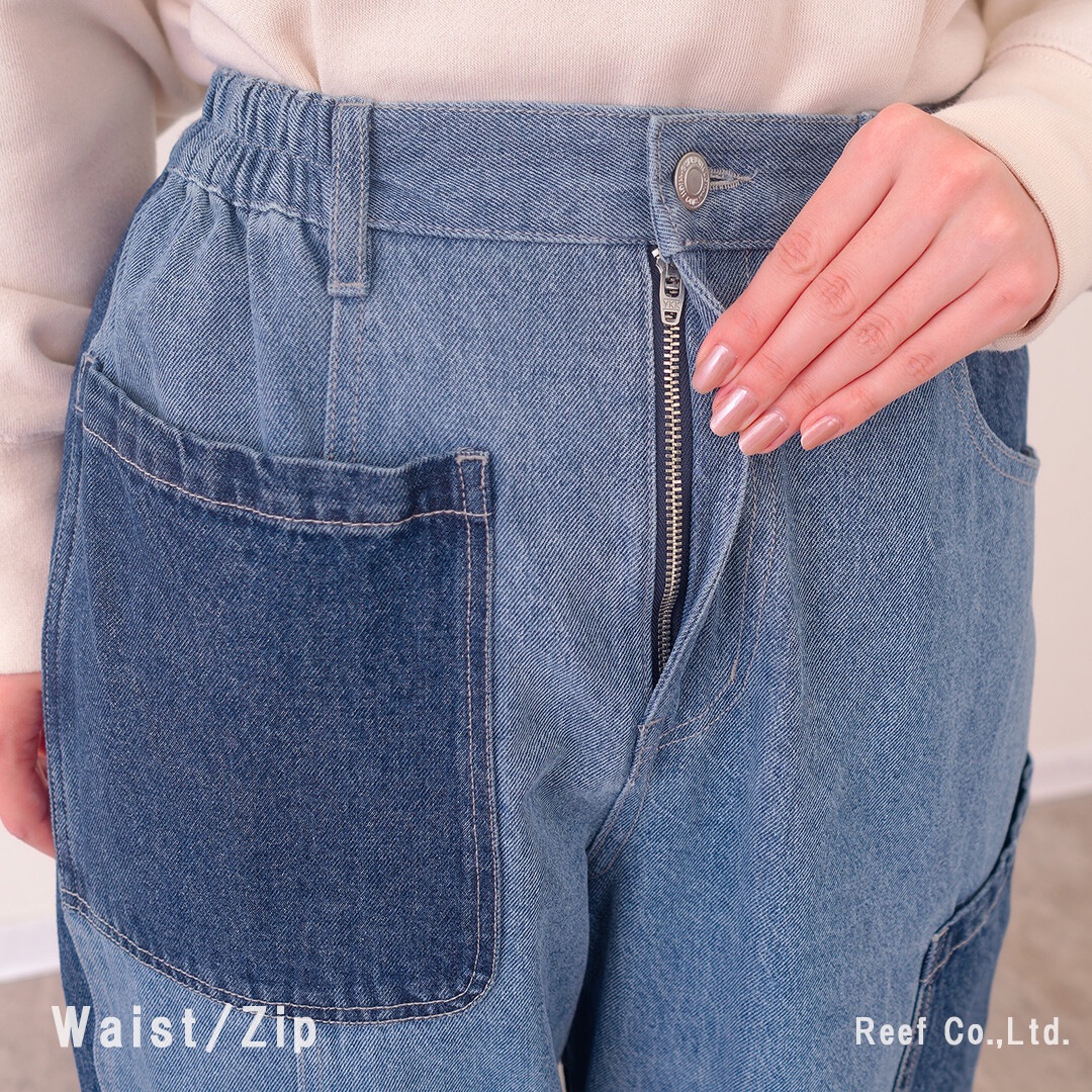 mililopiulu ミリロピュール リビルドパッチポケットデニムパンツ 223742