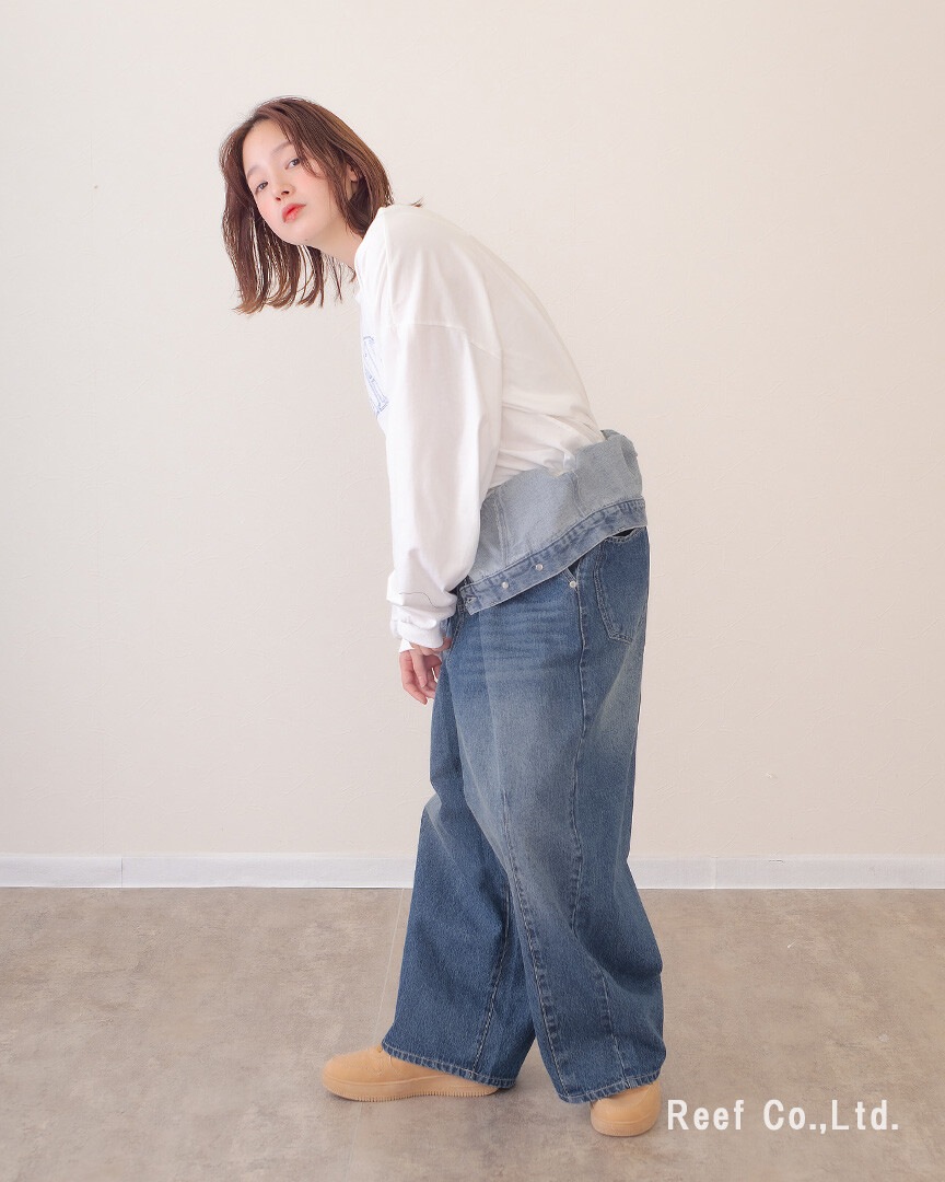 mililopiulu ミリロピュール Wウエスト デニム ロング サロペット 226954