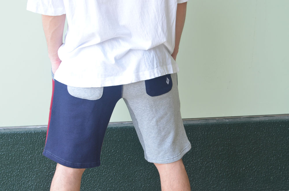 ジムマスター スウェットショートパンツ オリーブ×ネイビー