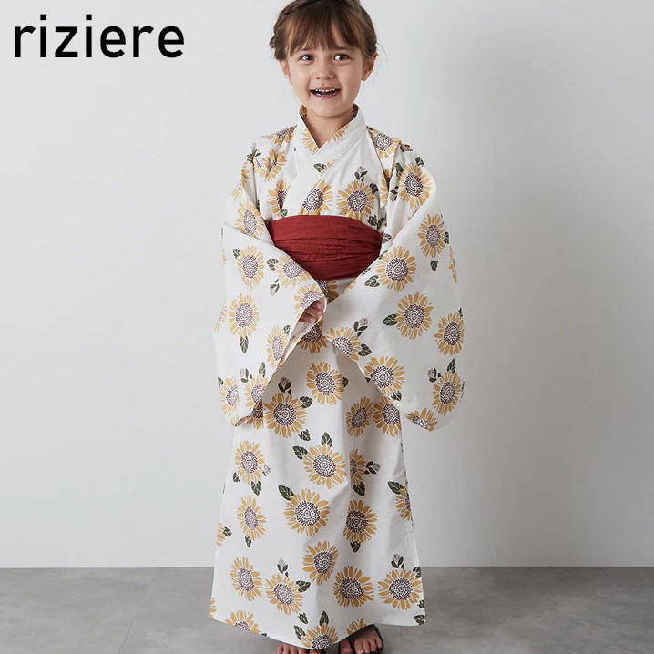 リジェール riziere プルオーバーサンフラワープリント浴衣セット ひまわり