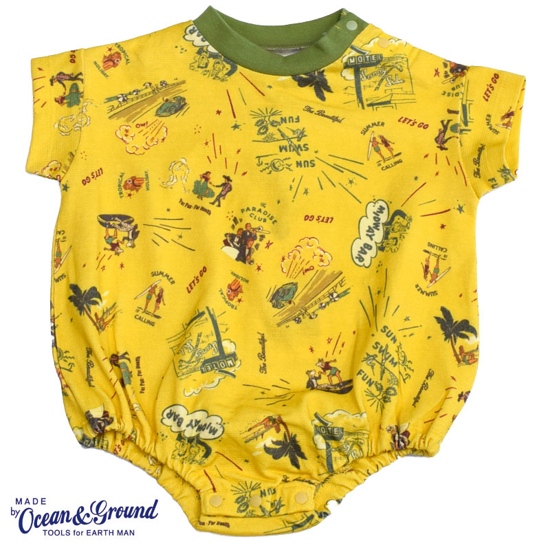 オーシャンアンドグラウンド サマーホリデー半袖ボディーシャツ 1310202