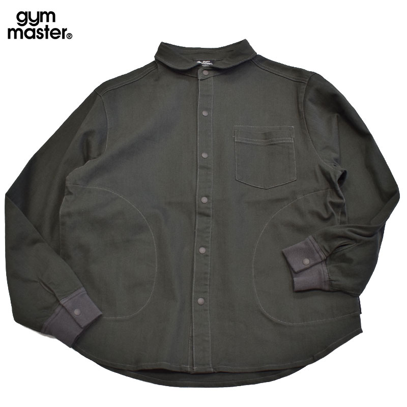 ジムマスター GYMMASTER 10ozストレッチデニム カツラギシャツジャケット チャコール G221718