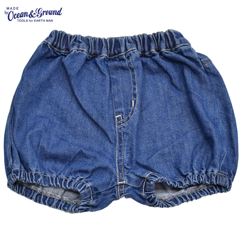 オーシャンアンドグラウンド Lastella カラーステッチベビーショートパンツ　デニム 3310905