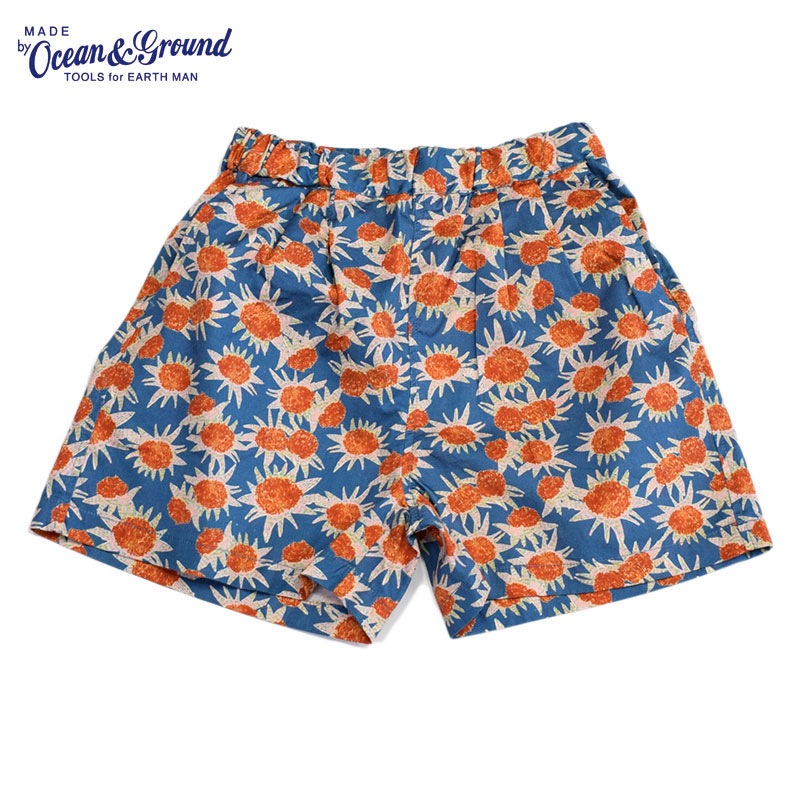 オーシャンアンドグラウンド 花柄タックショートパンツ TB 1317216