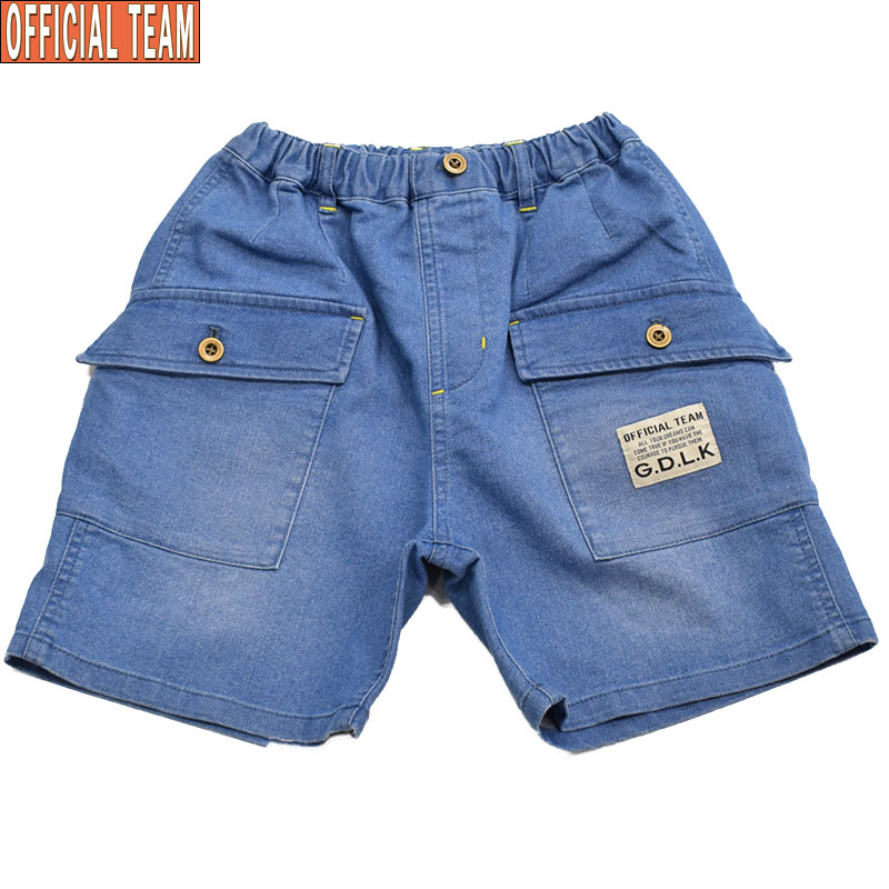 オフィシャルチーム デニムカーゴハーフパンツ ブルー 1123111