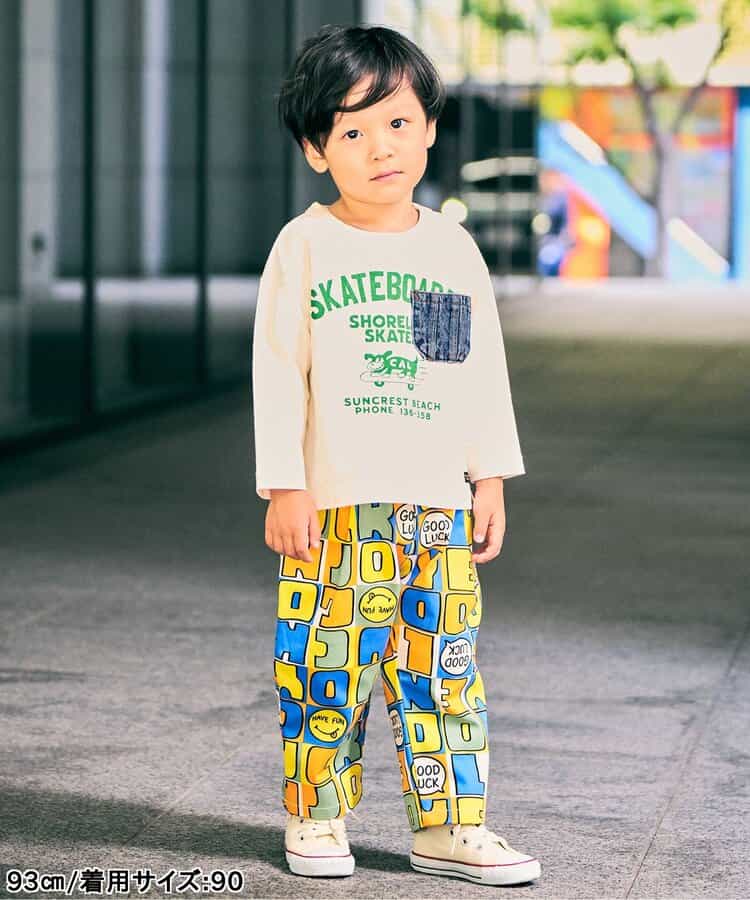エフオーキッズ FOKIDS ヴィンテージロゴ デニムポケットTシャツ 406036