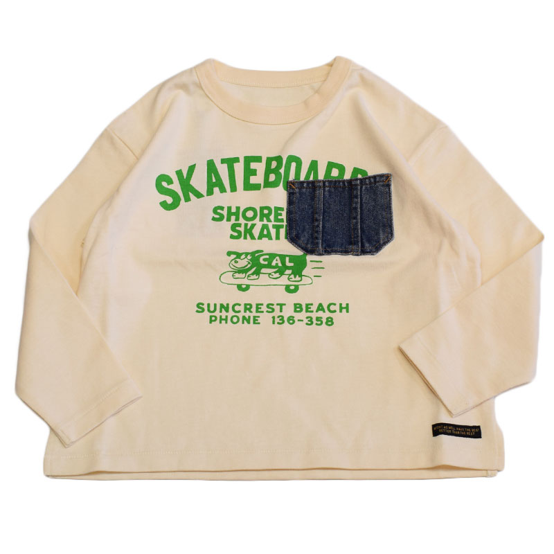 エフオーキッズ FOKIDS ヴィンテージロゴ デニムポケットTシャツ 406036