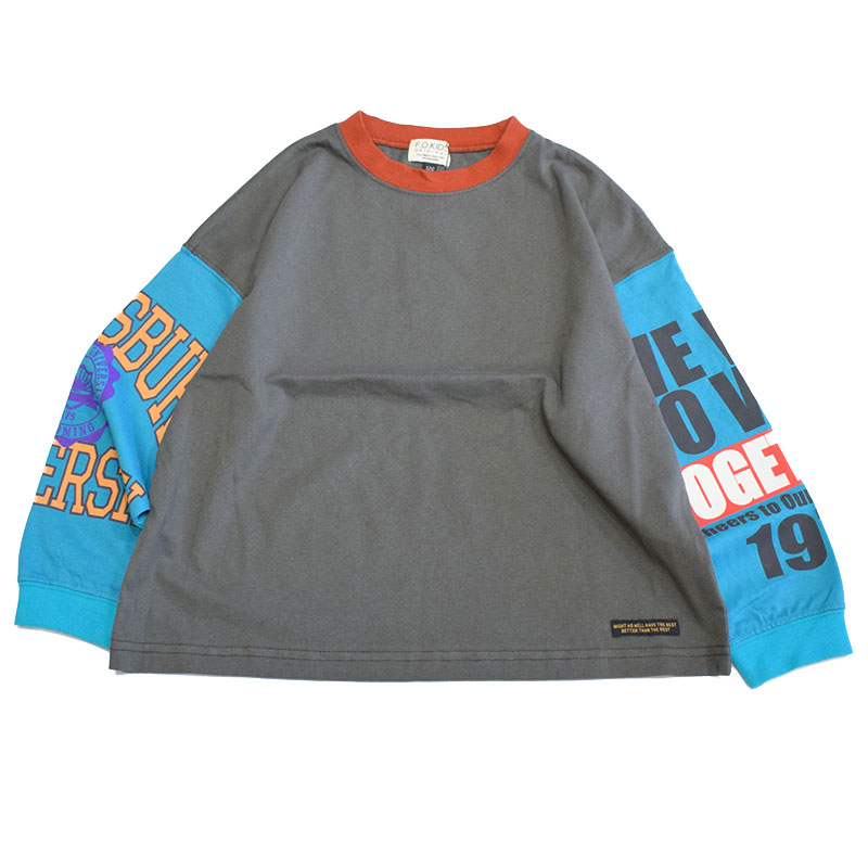 エフオーキッズ FOKIDS スリーブプリントBIG ロングＴシャツ 406126