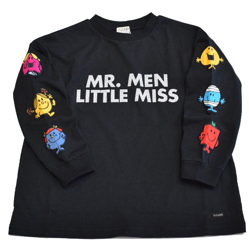 エフオーキッズ FOKIDS MR.MEN LITTLE MISS 袖ワッペン長袖Tシャツ 406056