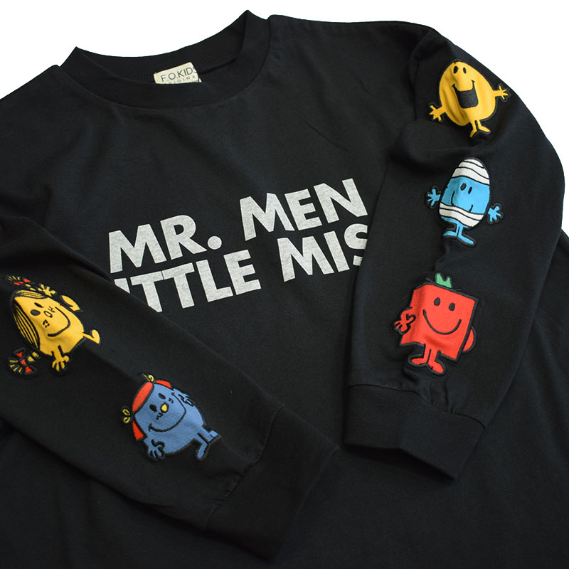 エフオーキッズ FOKIDS MR.MEN LITTLE MISS 袖ワッペン長袖Tシャツ 406056