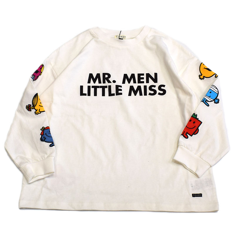 エフオーキッズ FOKIDS MR.MEN LITTLE MISS 袖ワッペン長袖Tシャツ 406056